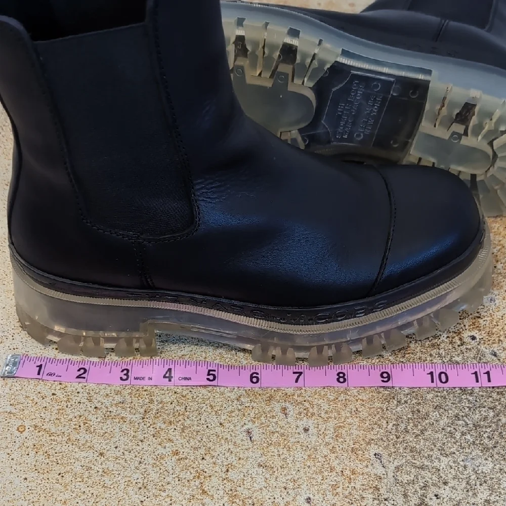 Marc Jacobs | The Stomper Black Ankle Boots Platform Chunky Clear Sole Size 9